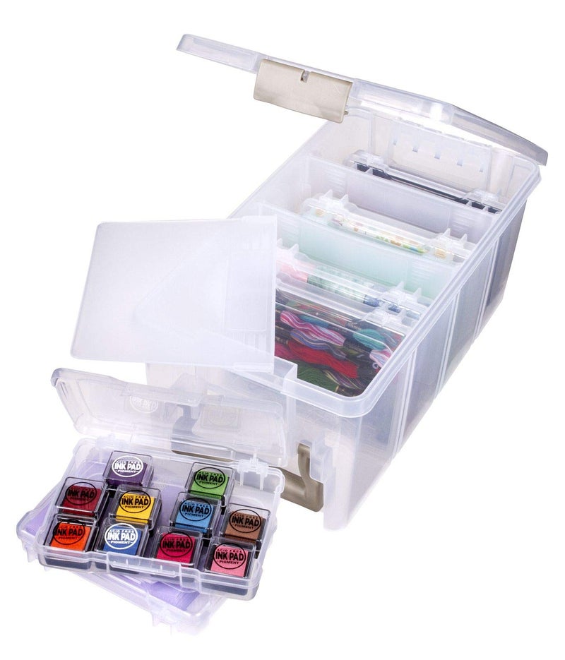 ArtBin Semi Satchel Photo Storage Photo & Craft Organizer Set, Large Box with [8] Plastic Storage Cases Inside, Clear - Image 4
